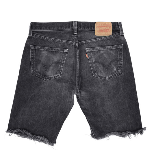 Levi's 501 Vintage Black Denim Cut-Off Shorts W32 100% Cotton