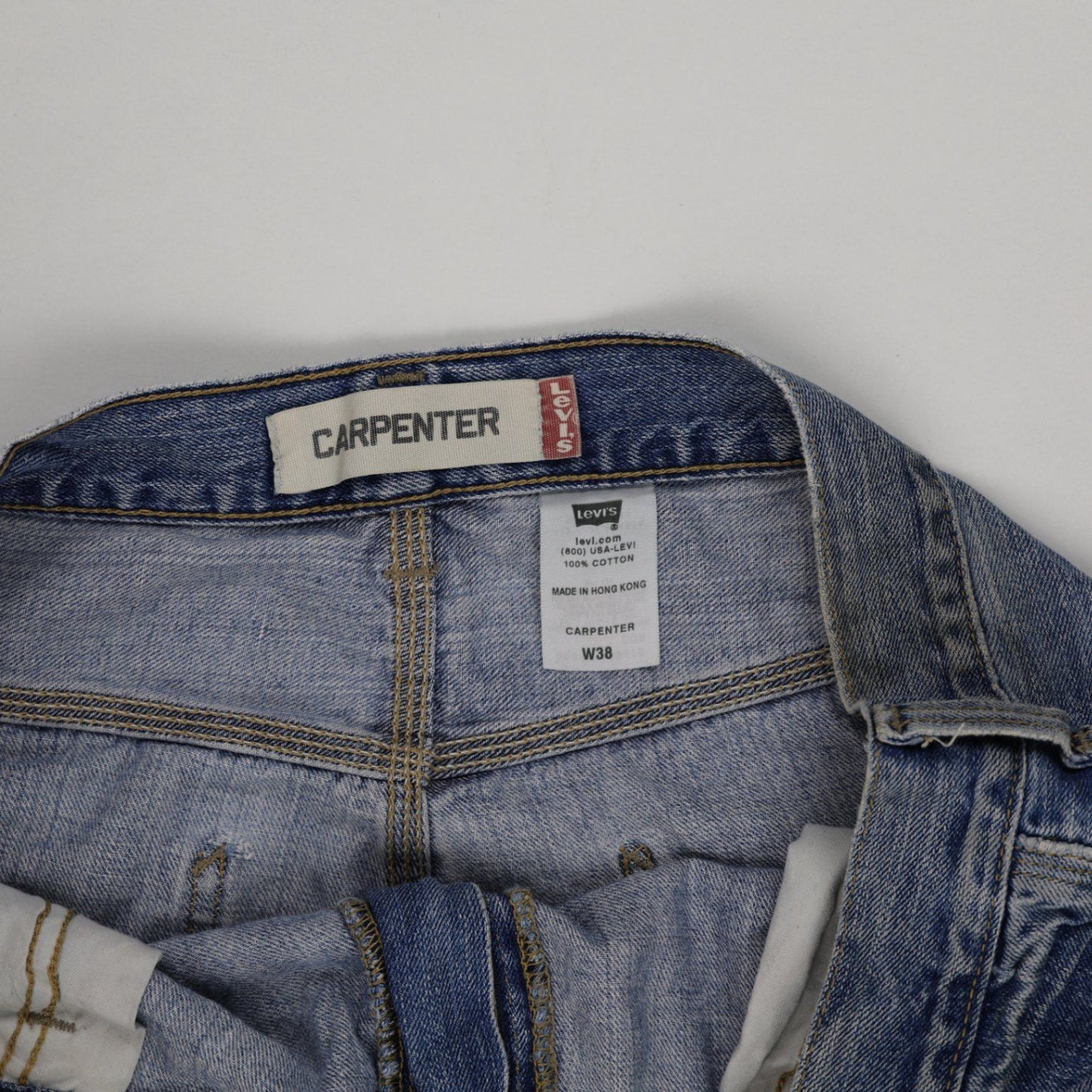 Levi's Carpenter Denim Shorts Blue W38 100% Cotton Vintage Men's