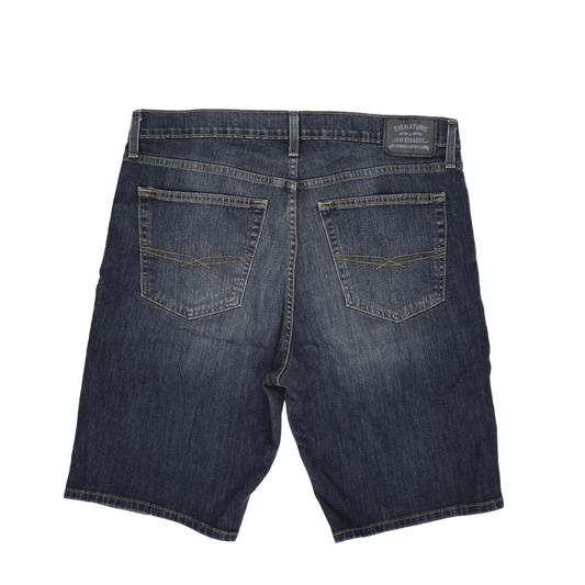 Levi Strauss Signature Athletic Denim Shorts Blue 36 11 Inch Inseam 80 Percent Cotton 18 Percent Polyester 2 Percent Elastane