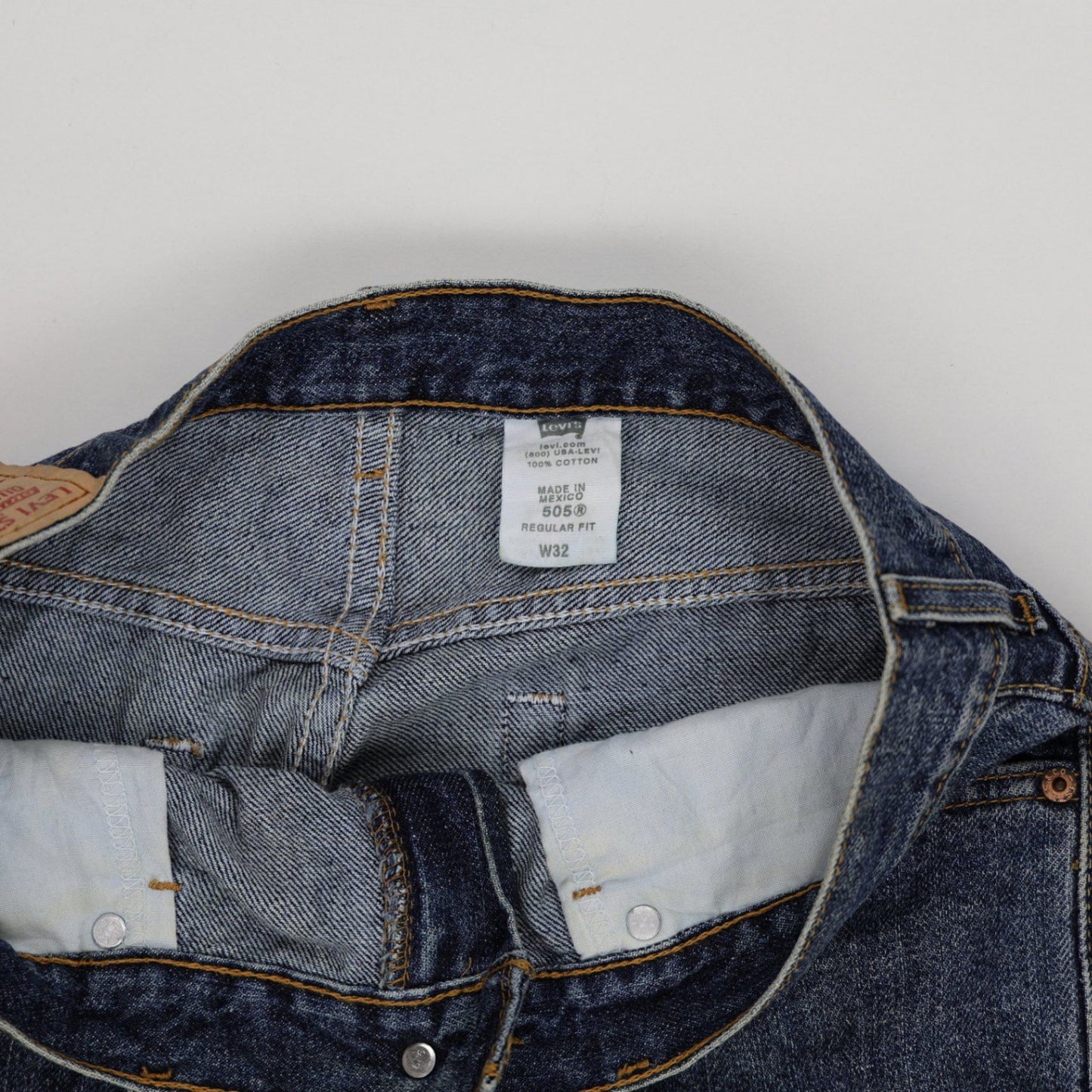 Levi's 505 Regular Fit Denim Shorts Blue W32 100% Cotton Vintage