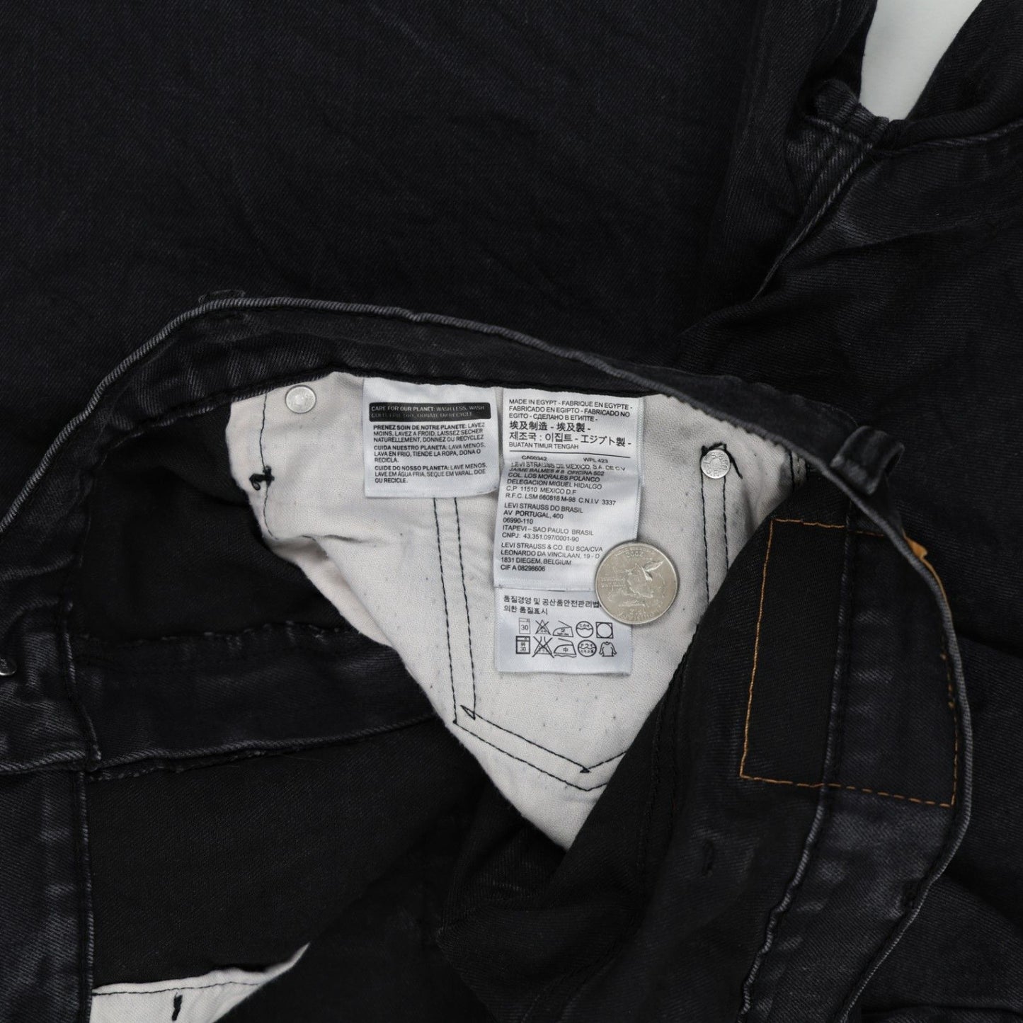 Levi's 569 Loose Fit Black Denim Shorts for Men W40 Cotton
