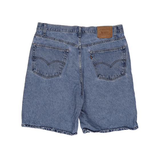 Levi's 550 Relaxed Fit Denim Shorts Classic Blue Size 38 100 Percent Cotton Vintage
