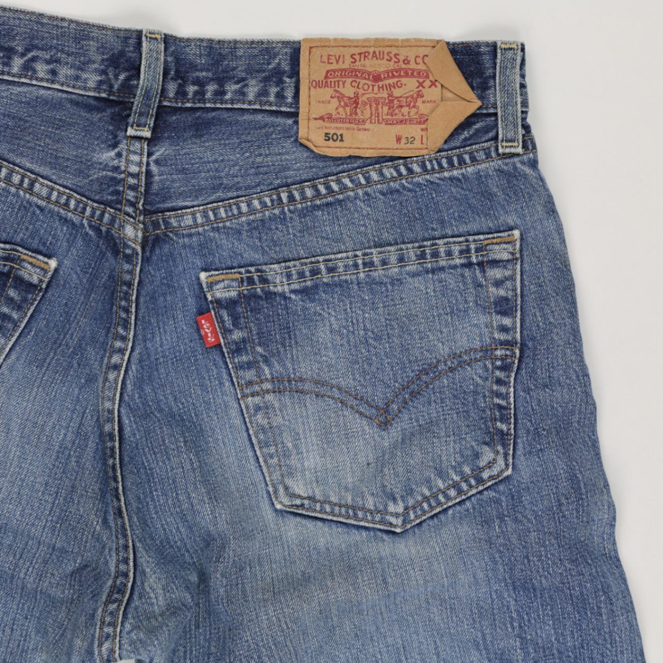 Levi's 501 Vintage Cut-Off Denim Shorts Blue W32 Cotton Denim Preloved