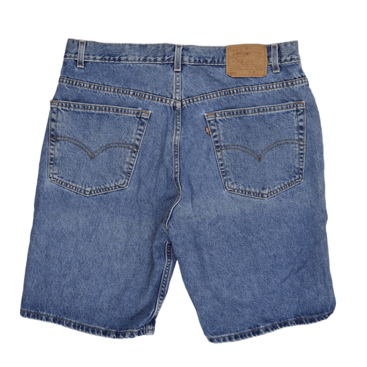 Levi's 505 Regular Fit Men's Denim Shorts Blue Size 38 Cotton Vintage