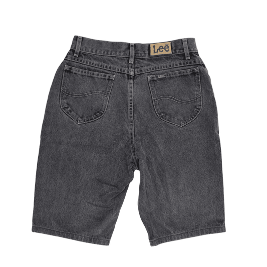Lee Vintage Black Denim Shorts Relaxed Fit Size 34