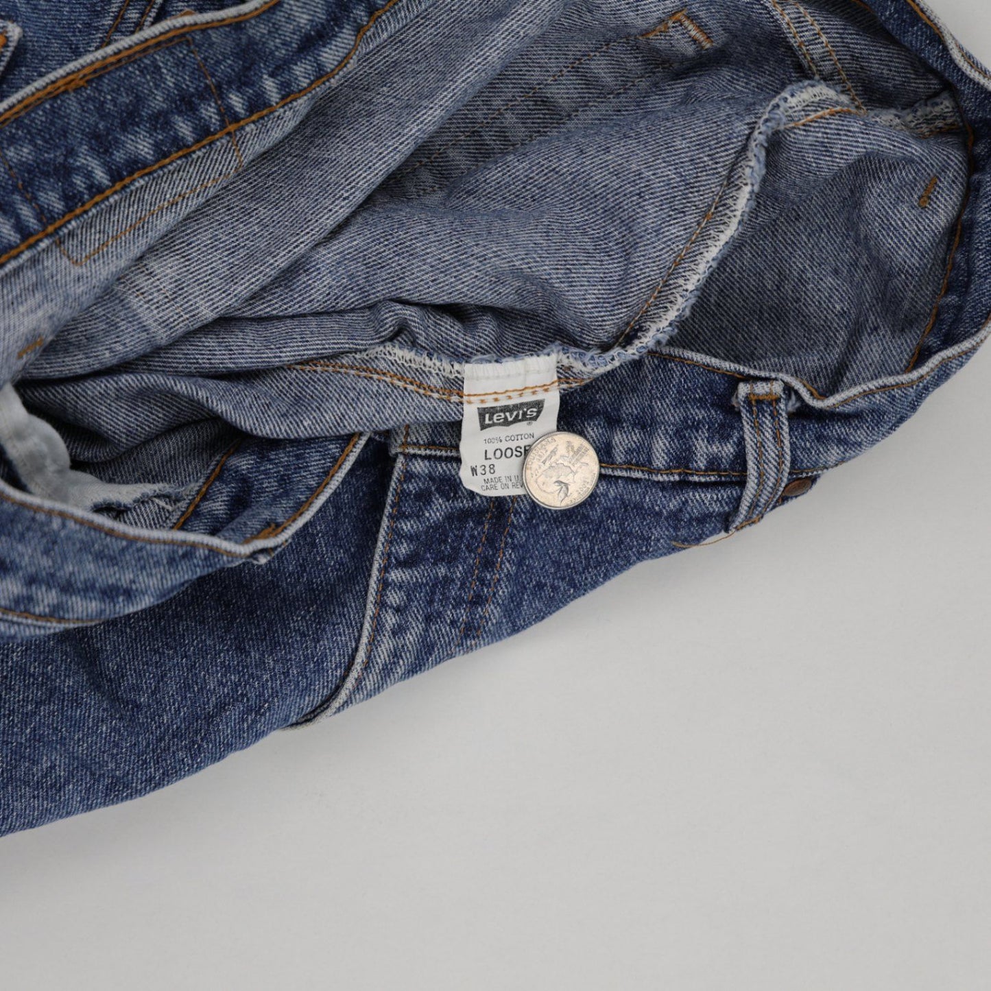 Levi's 545 Loose Fit Blue Denim Shorts W38 Vintage Cotton