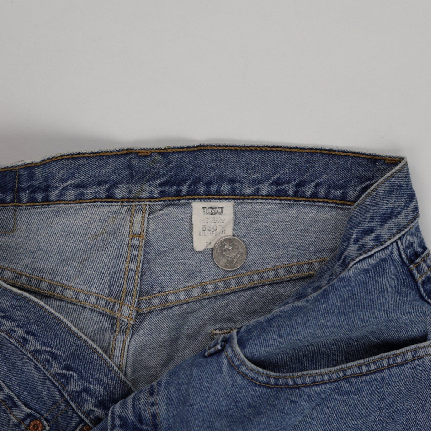 Levi's 550 Relaxed Fit Denim Shorts Blue W34 Cotton Vintage
