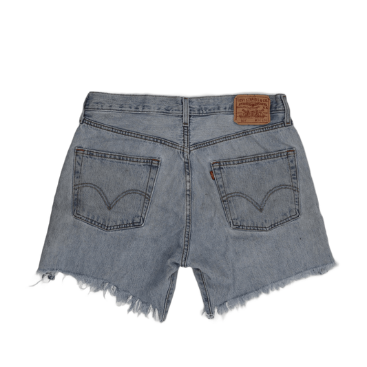 Levi's 501 Vintage High Waist Cut-Off Denim Shorts Light Blue W34 L36 Cotton