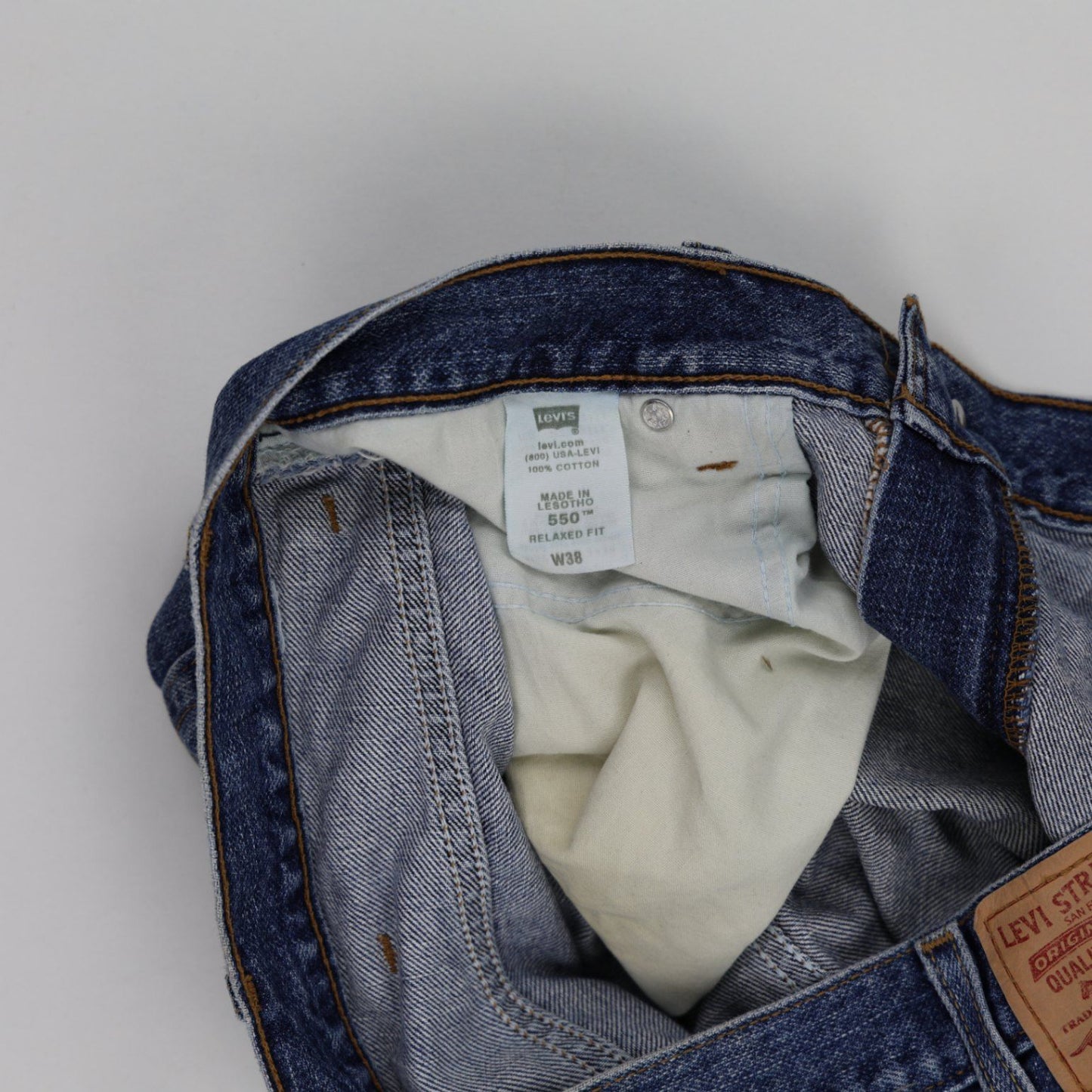 Levi's 550 Men's Relaxed Fit Blue Denim Shorts W38 100% Cotton Vintage
