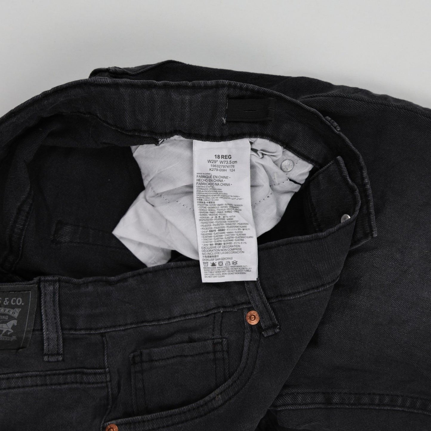 Levi's Black Denim Shorts W29 25 cm Inseam Cotton Blend Men's Clothing