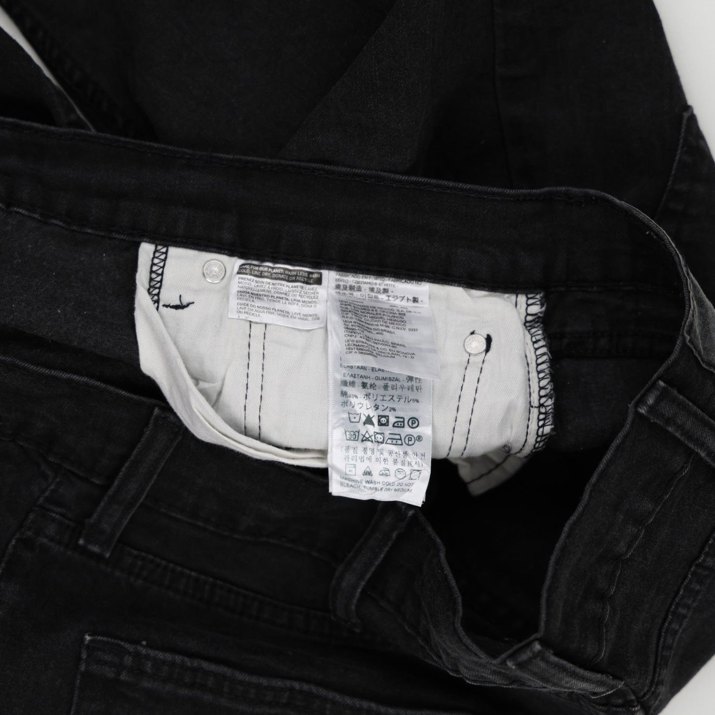 Levi's 512 Black Denim Cut-Off Shorts W38 L30 Vintage Cotton Elastane Blend Men's Clothing