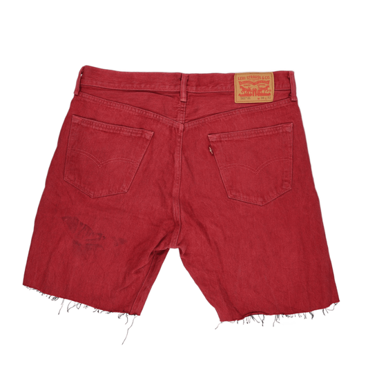 Levi's 501 XX Red Denim Cut-Off Shorts W36 L32 Cotton Vintage