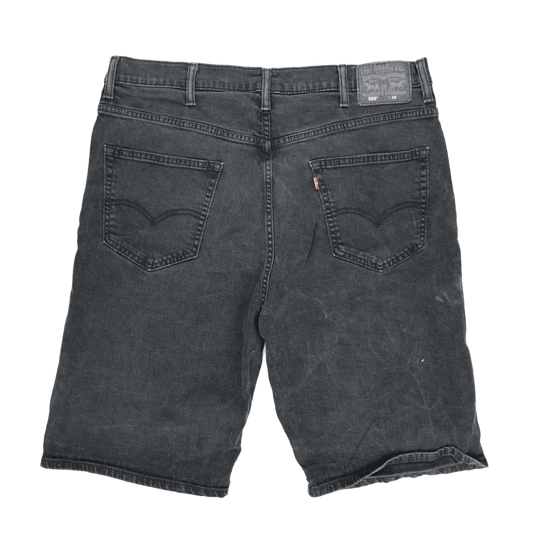 Levi's 569 Loose Straight Fit Black Denim Shorts Size 38 Cotton Blend
