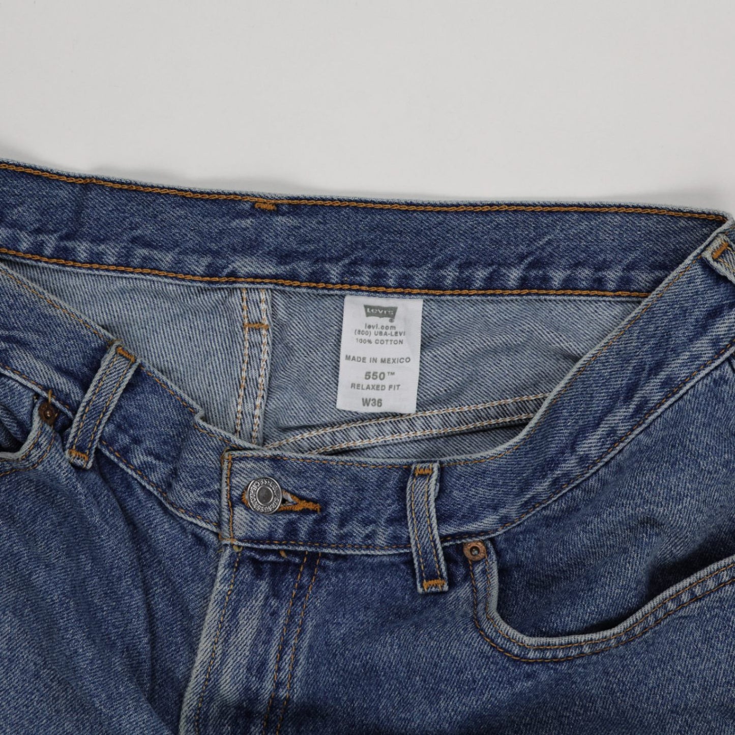 Levi's 550 Relaxed Fit Vintage Denim Shorts Blue W36 100% Cotton