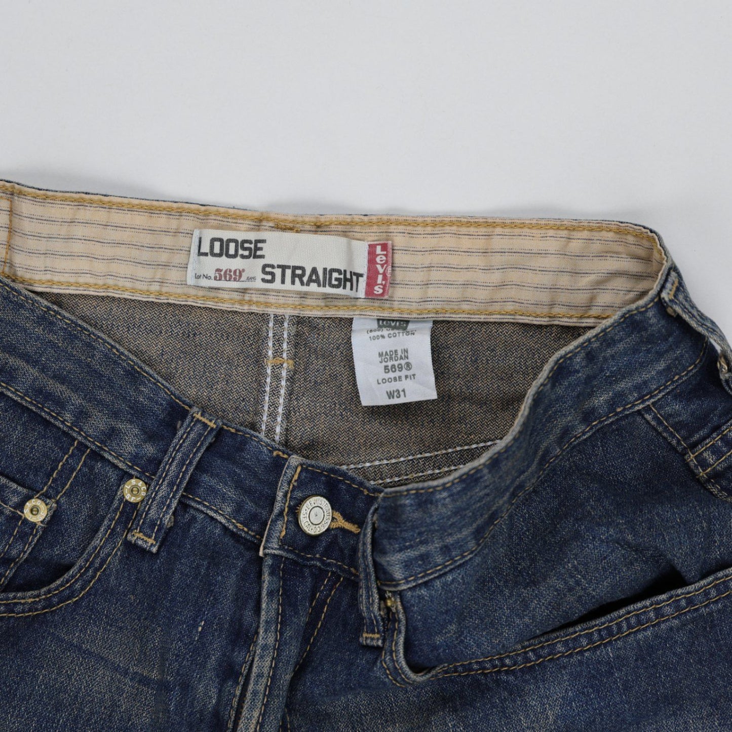 Levi's 569 Loose Straight Denim Shorts Blue W31 Cotton Vintage
