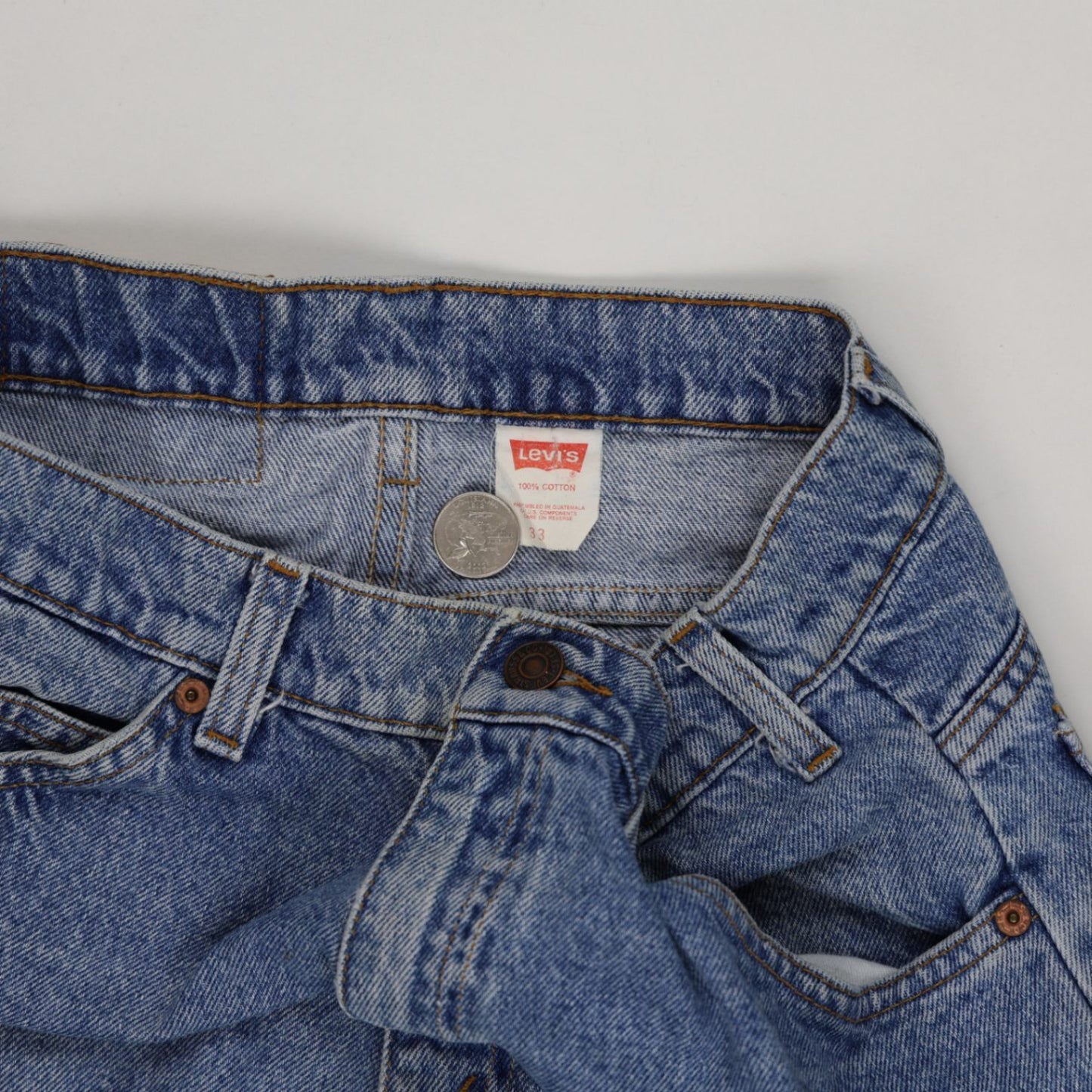Levi's 550 Vintage Denim Shorts Light Blue W33 100% Cotton