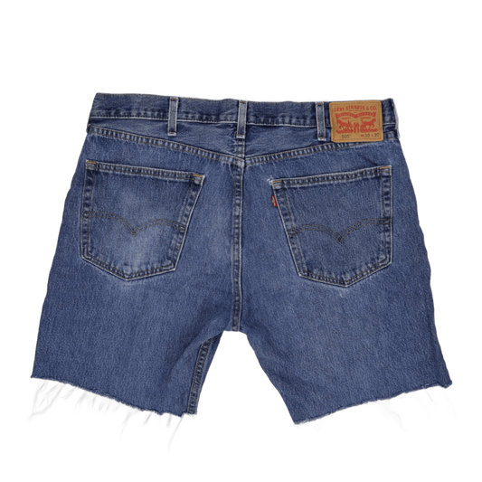 Levi's 505 Vintage Blue Denim Shorts W38 L30 Cotton Distressed