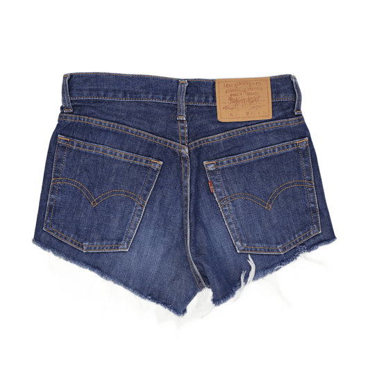 Levi's Women's High Waist Distressed Denim Shorts Blue Size 28 Cotton