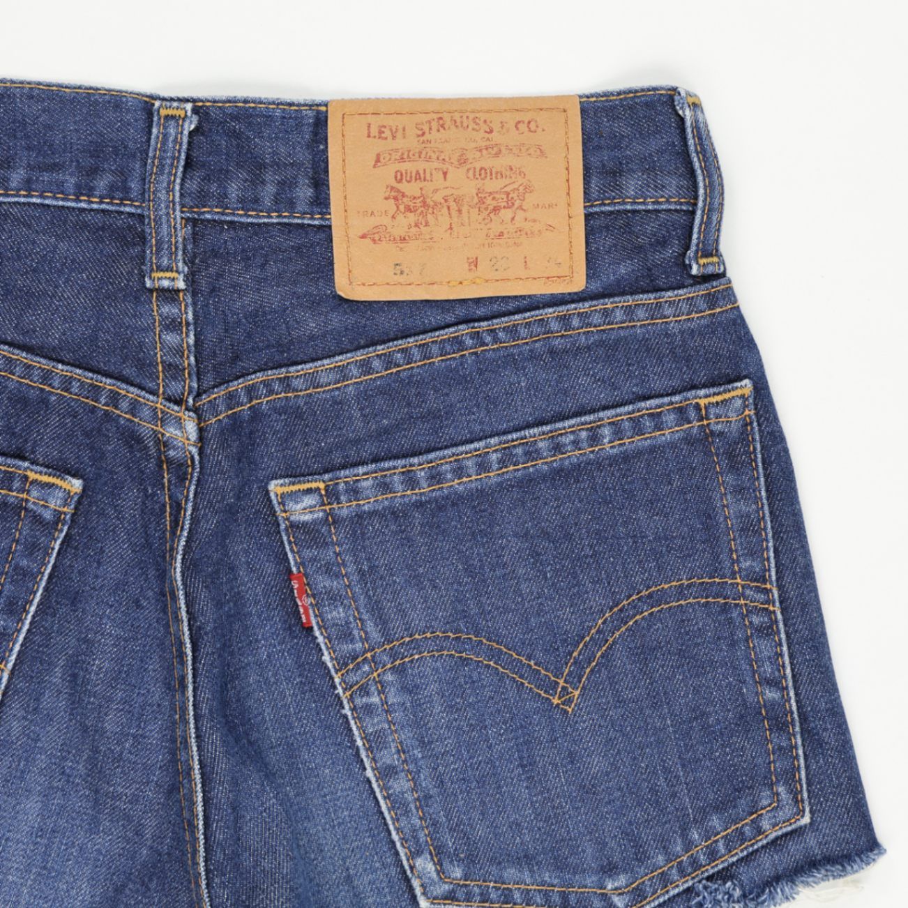 Levi's Women's High Waist Distressed Denim Shorts Blue Size 28 Cotton