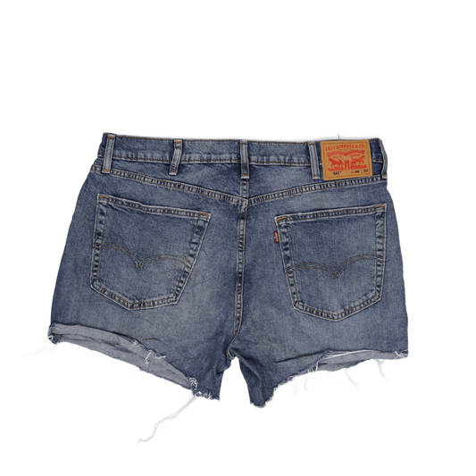 Levi's 541 Vintage Blue Denim Shorts W36 L32 Cotton Distressed Raw Hem