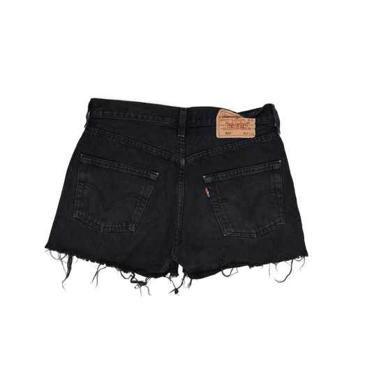 Levi's 501 Black Denim Cut-Off Shorts Women's W29 L34 Vintage Cotton Casual