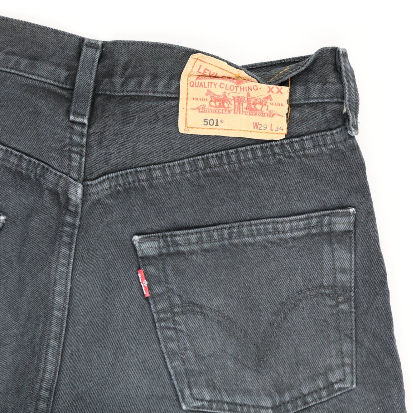 Levi's 501 Black Denim Cut-Off Shorts Women's W29 L34 Vintage Cotton Casual