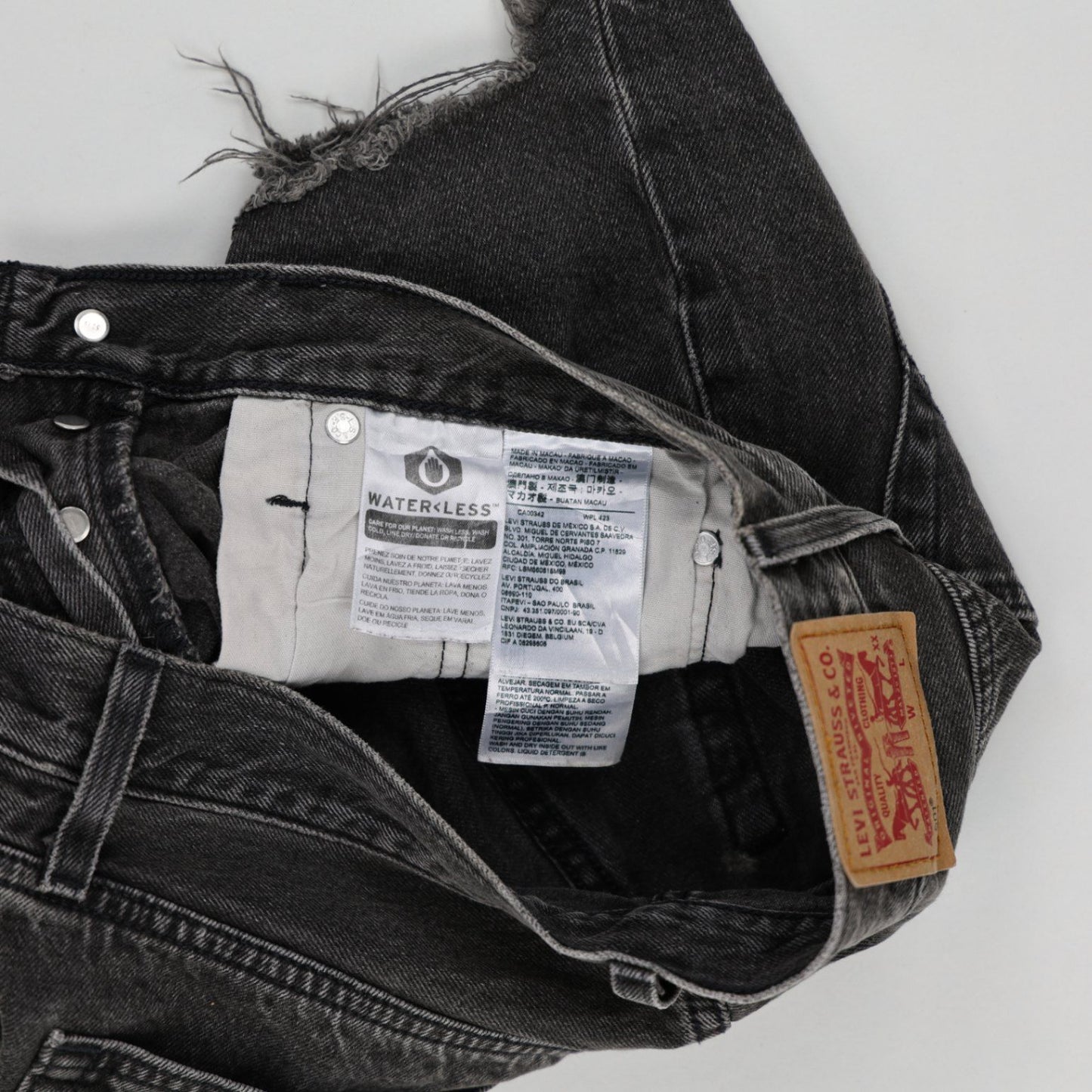 Levi's 501 High Rise Cut-Off Denim Shorts Faded Black W31 100 Percent Cotton Vintage