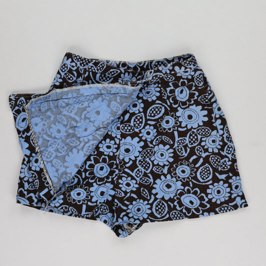 Vintage Wrangler High Waisted Shorts Floral Print Blue Brown Size 12 Cotton