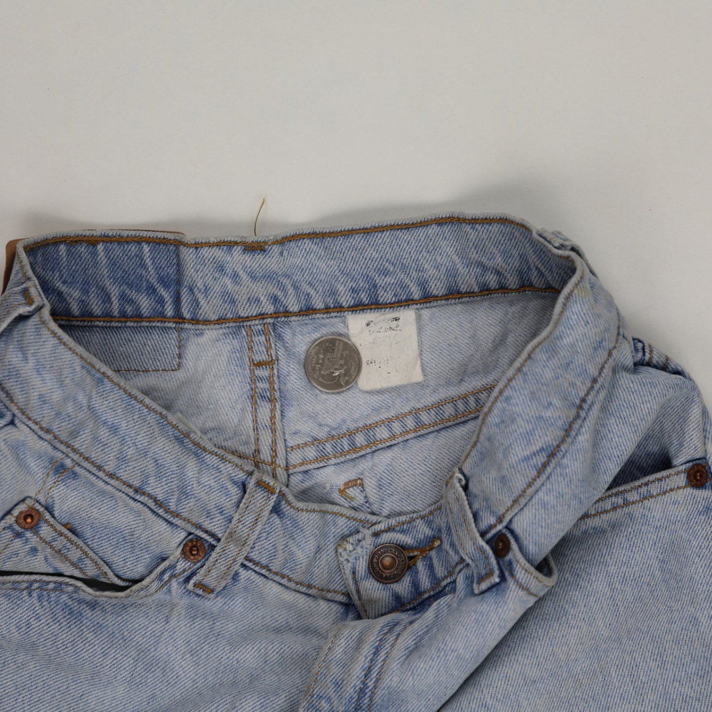 Levi's Vintage Light Blue Denim Shorts W34 9 Inch Inseam Cotton