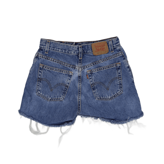 Levi's Vintage 550 Relaxed Distressed Denim Shorts Light Blue Size M 100 Percent Cotton
