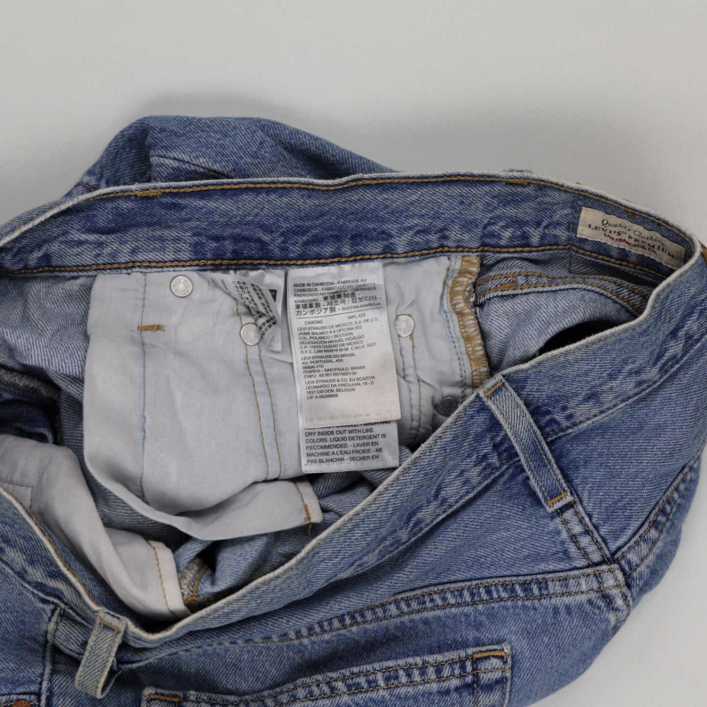 Levi's 501 Original High Waisted Blue Denim Shorts W32 Vintage Cotton