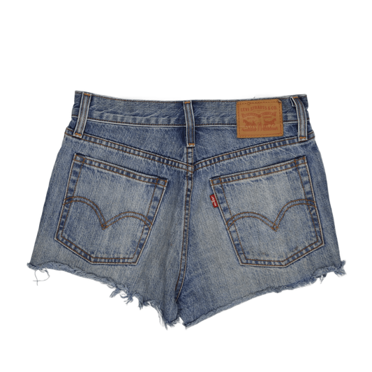 Levi's Women's Vintage Distressed Blue Denim High Waist Shorts Size 27 Cotton