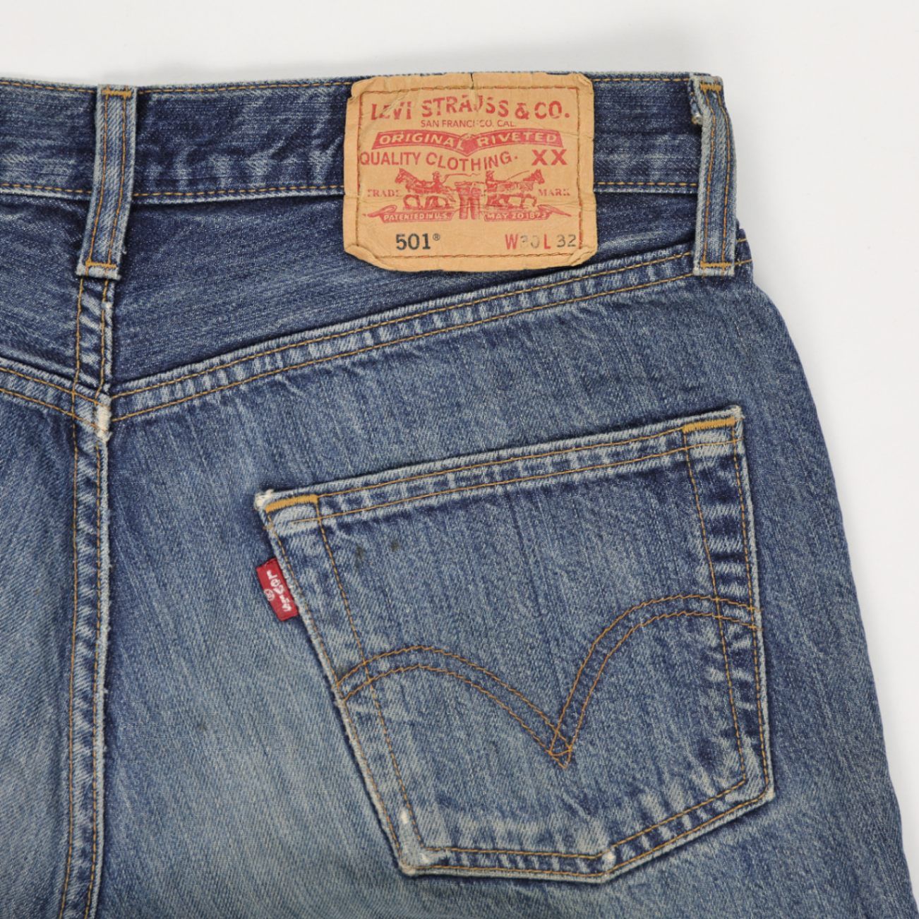 Levi's 501 Cut Off Shorts Vintage Blue W32 Cotton Denim Unisex