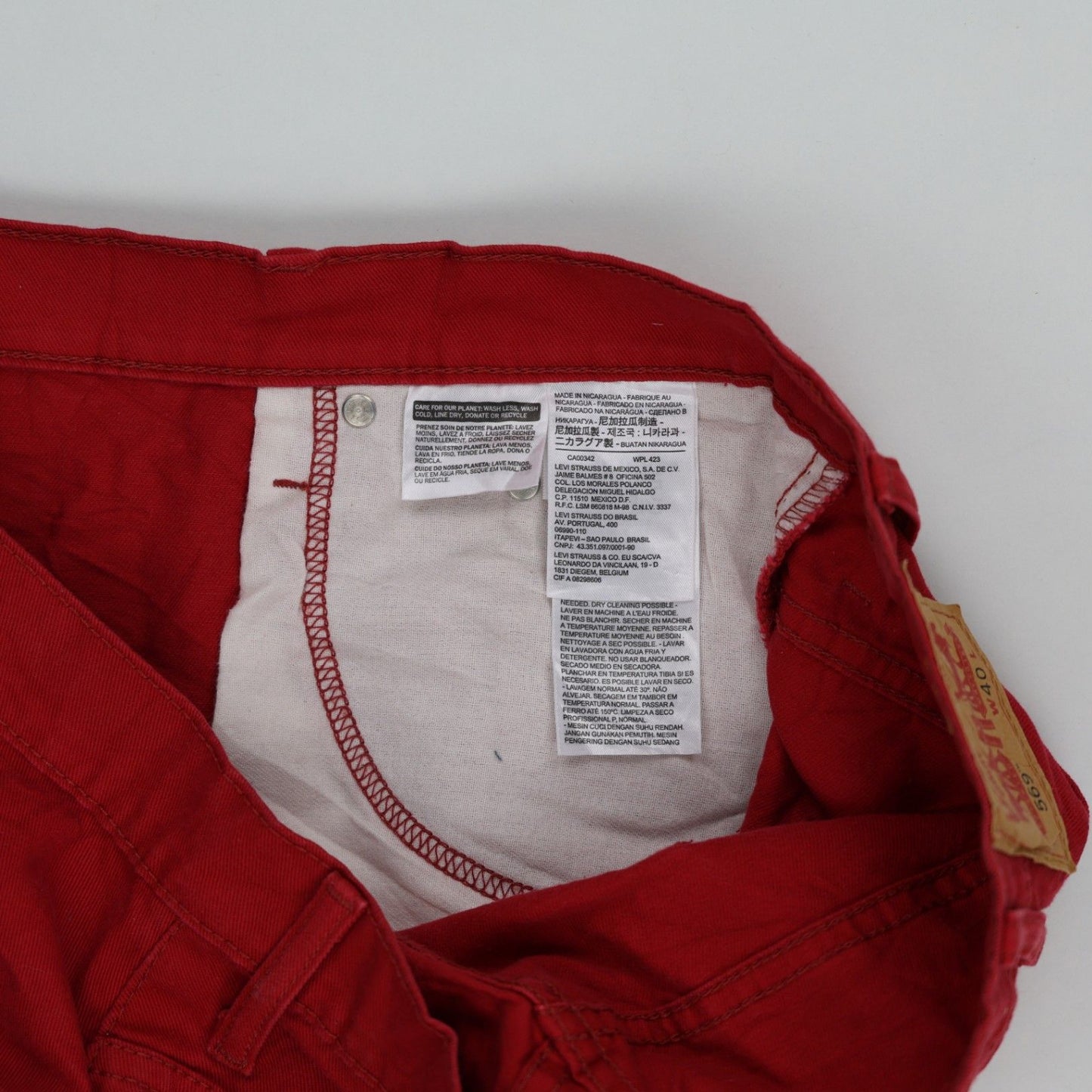 Levi's 569 Red Denim Shorts W40 100 Cotton Vintage
