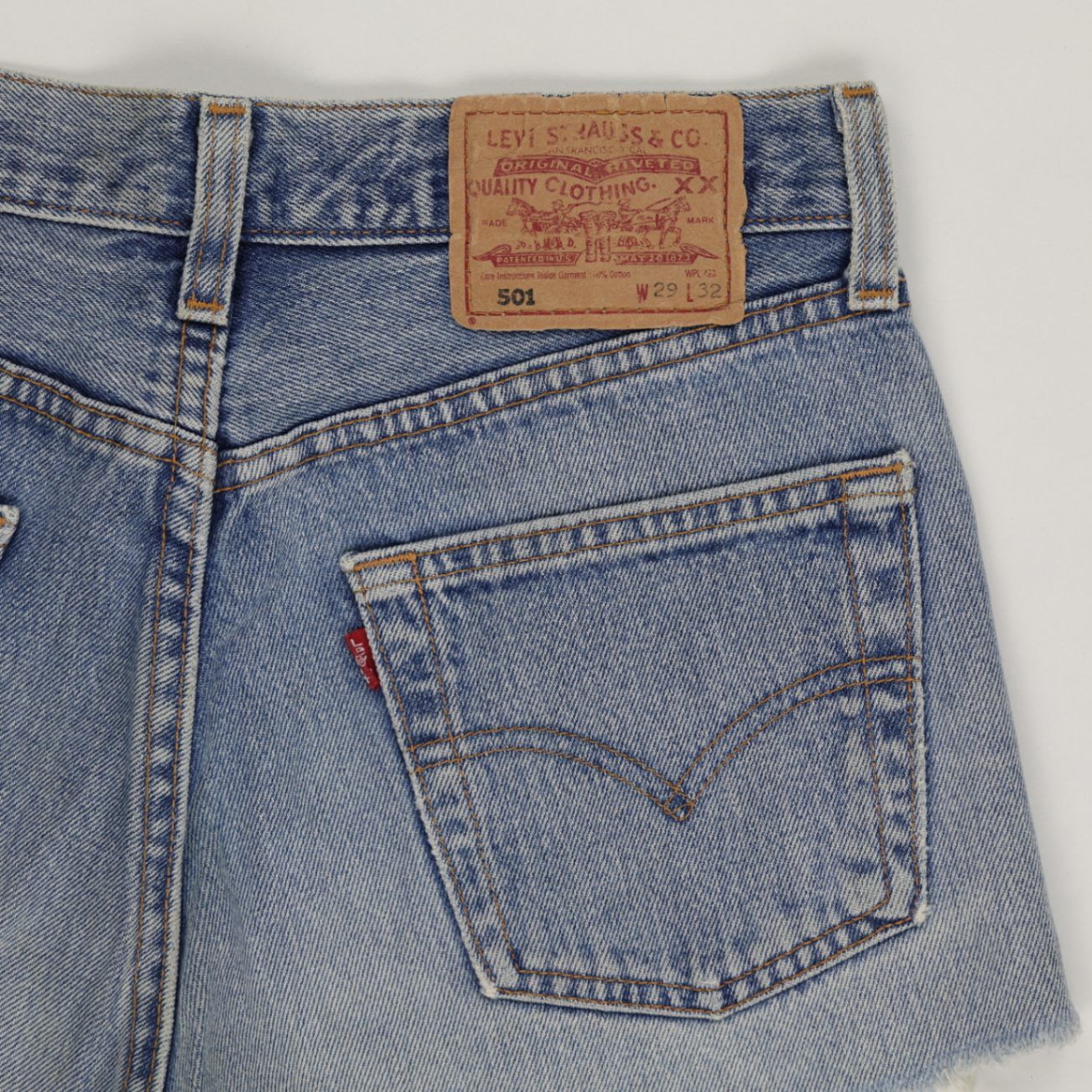 Levi's 501 High Waist Denim Shorts Vintage Blue W29 L32 Cotton Preloved