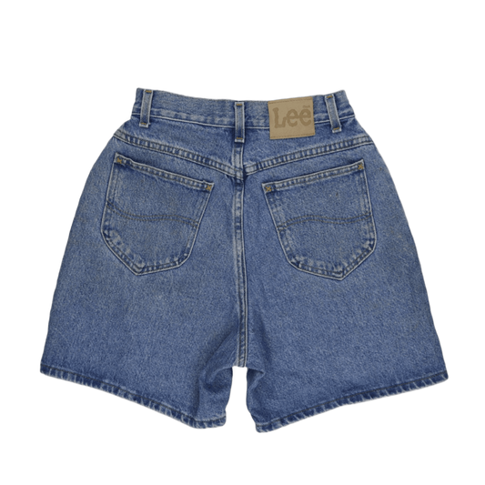 Lee Vintage Blue Denim High Waisted Shorts Size 30W Cotton