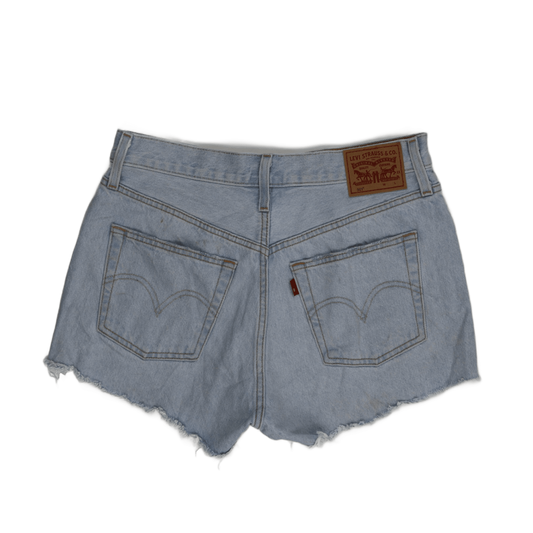 Levi's 501 Waterless High-Waisted Distressed Denim Shorts Light Blue W27 100% Cotton Vintage