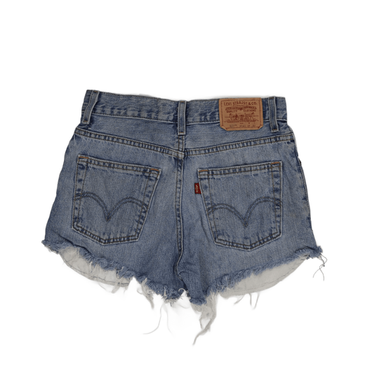 Levi's 527 Women's Distressed Denim Shorts Blue Size 14 Regular 100 Percent Cotton Vintage