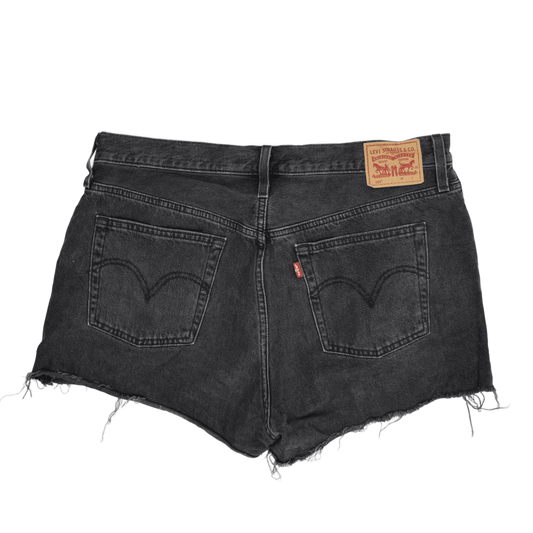 Levi's 501 Original High Waist Black Denim Cut Off Shorts W31 Vintage Cotton