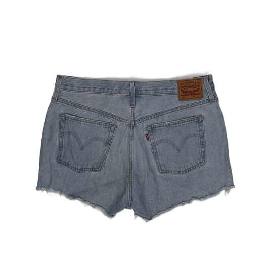Levi's 501 Light Blue Vintage Denim Shorts W28 Cotton High Waisted Raw Hem Cut Off