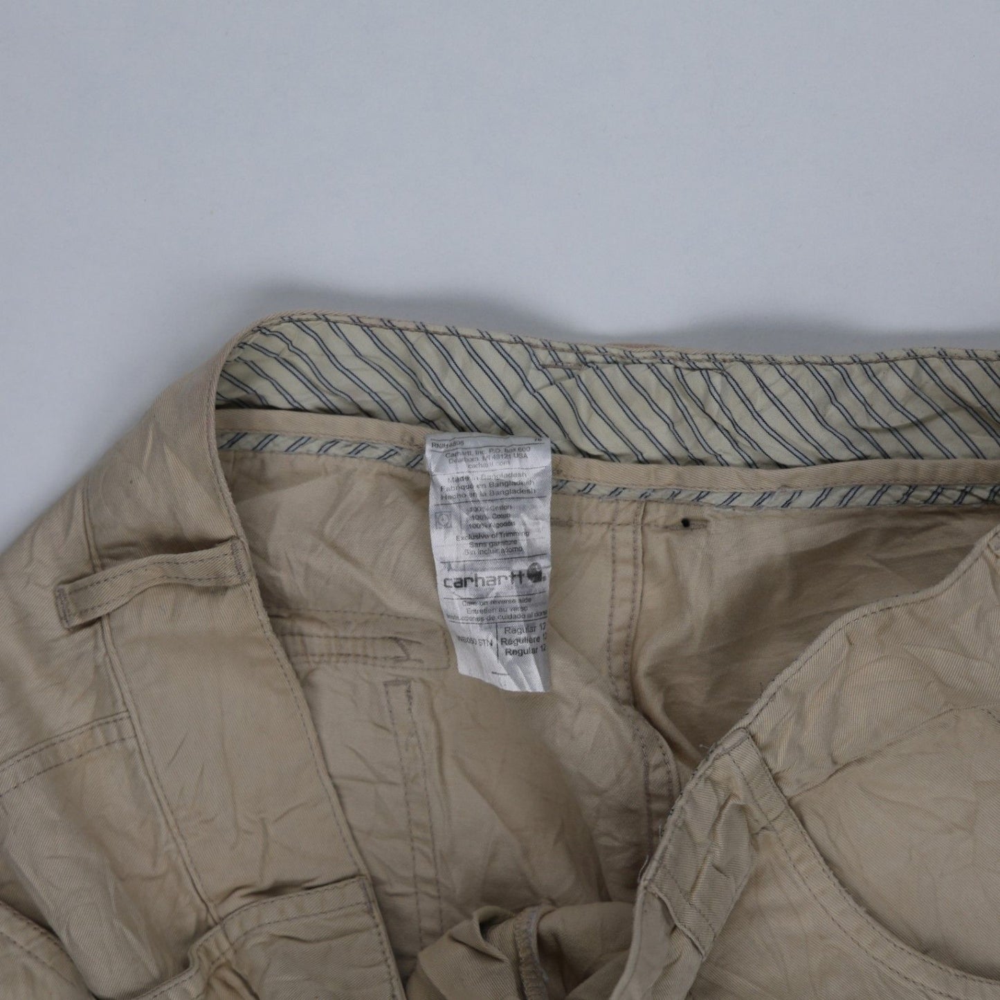 Carhartt Womens Beige Cotton Utility Shorts Size S 30 Inch Waist 7 Inch Inseam