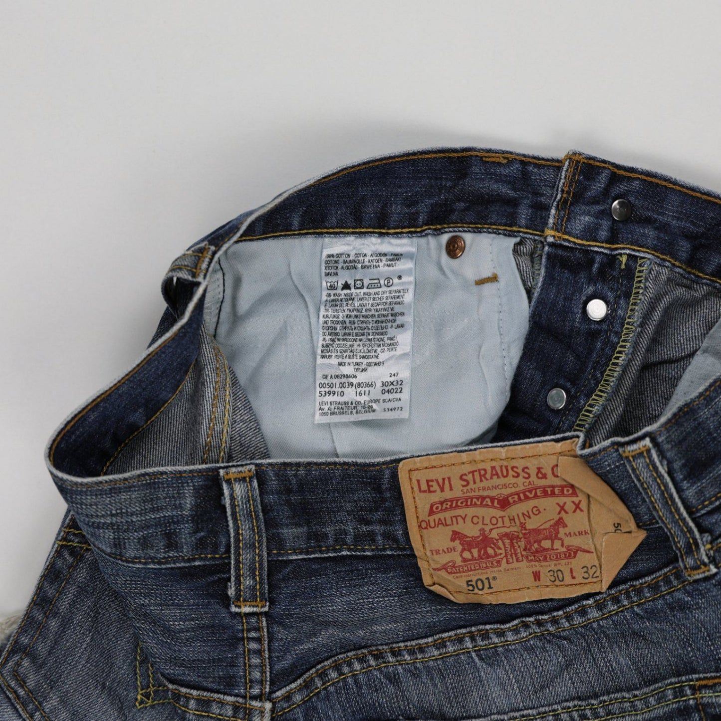Levi's 501 Vintage Cut-off Denim Shorts Blue W30 100 Cotton