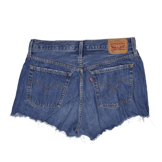 Levi's 501 Vintage Distressed High Waist Denim Shorts Blue W31 Cotton