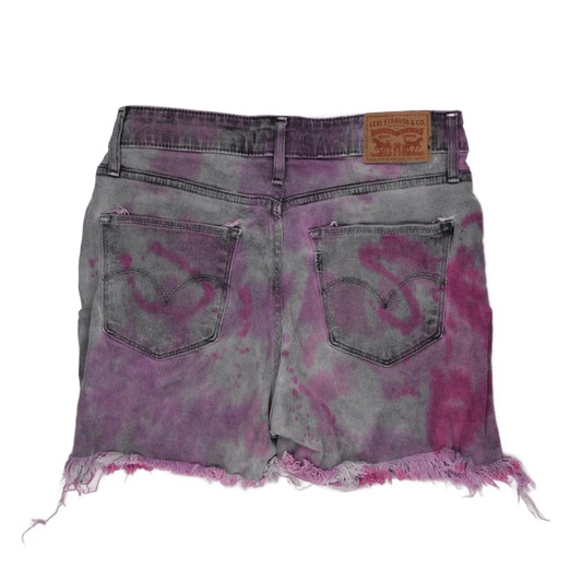 Levi's Vintage Pink Tie Dye Denim Shorts Women's Size 28 100% Cotton Grey Pink