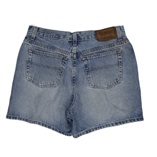 Tommy Hilfiger Vintage High Waist Blue Denim Shorts W30 Cotton 90s Style