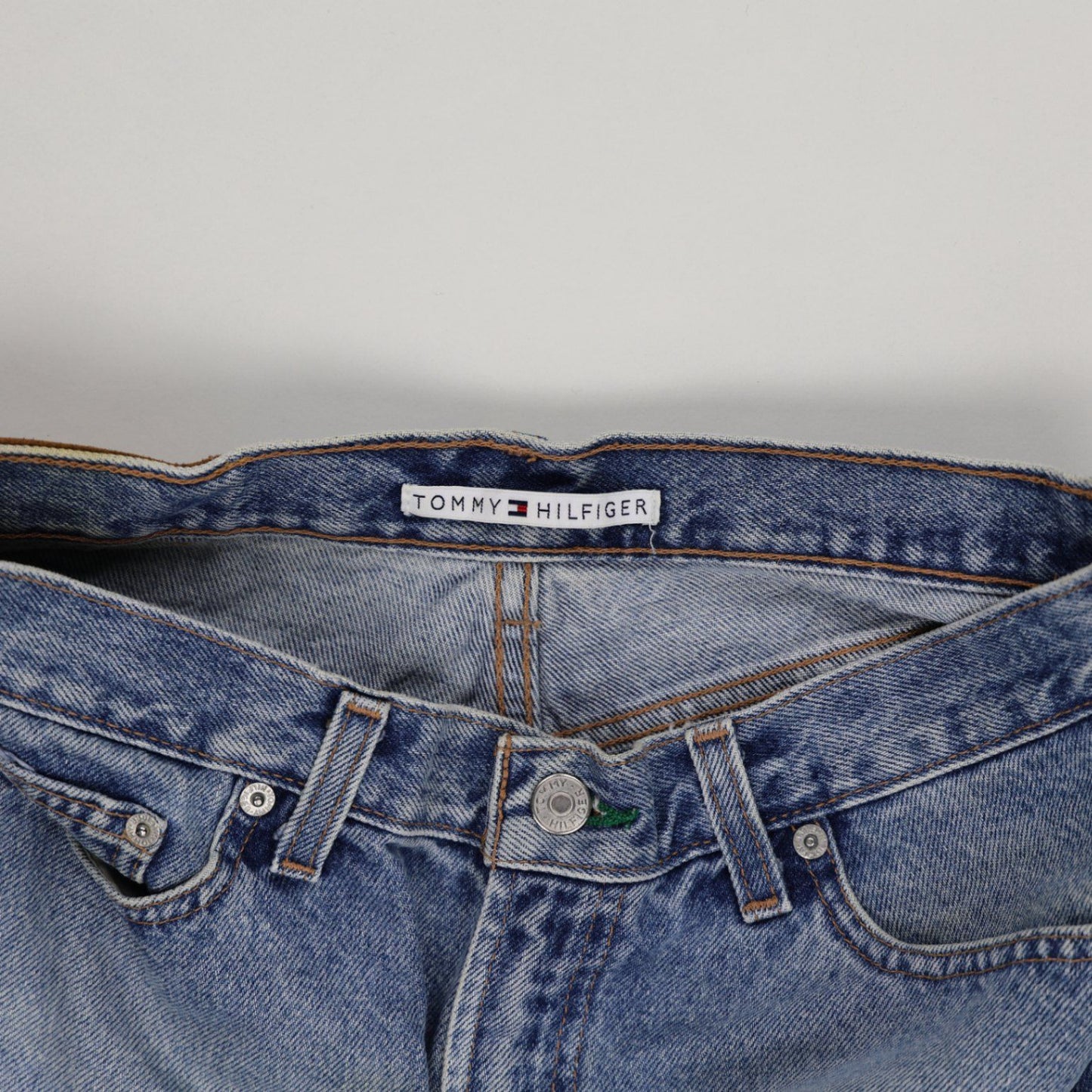 Tommy Hilfiger Vintage High Waist Blue Denim Shorts W30 Cotton 90s Style