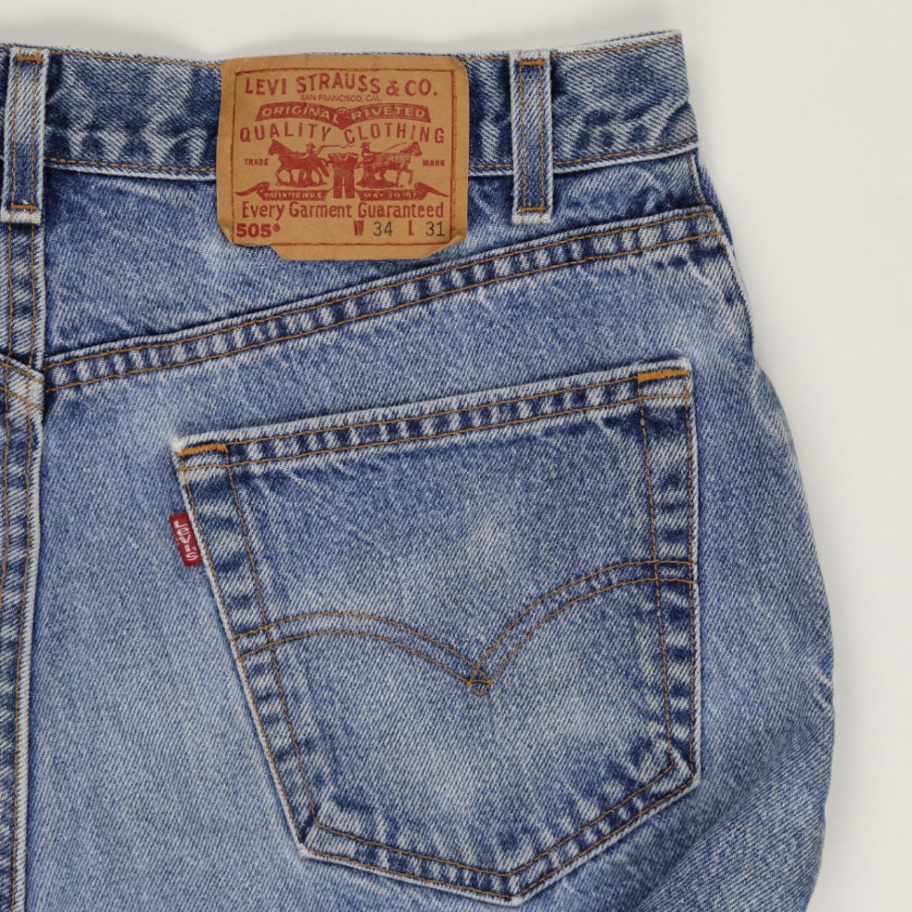 Levi's 505 Vintage Cut-Off Denim Shorts Blue W34 L31 Cotton