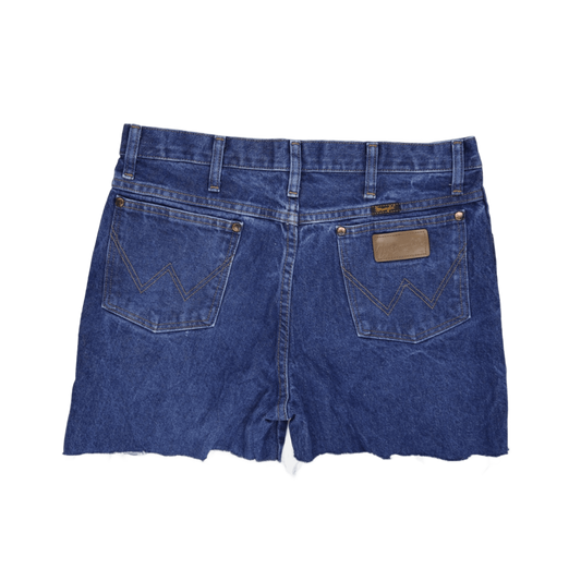 Wrangler Vintage Blue Denim Cut Off Shorts Womens Size 32 100 Percent Cotton High Waist