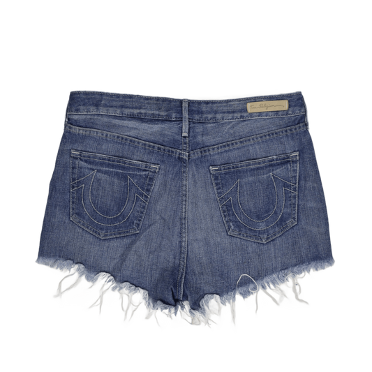 True Religion Vintage Denim Shorts Blue Size 32 Cotton Denim 6 Inch Inseam Womens