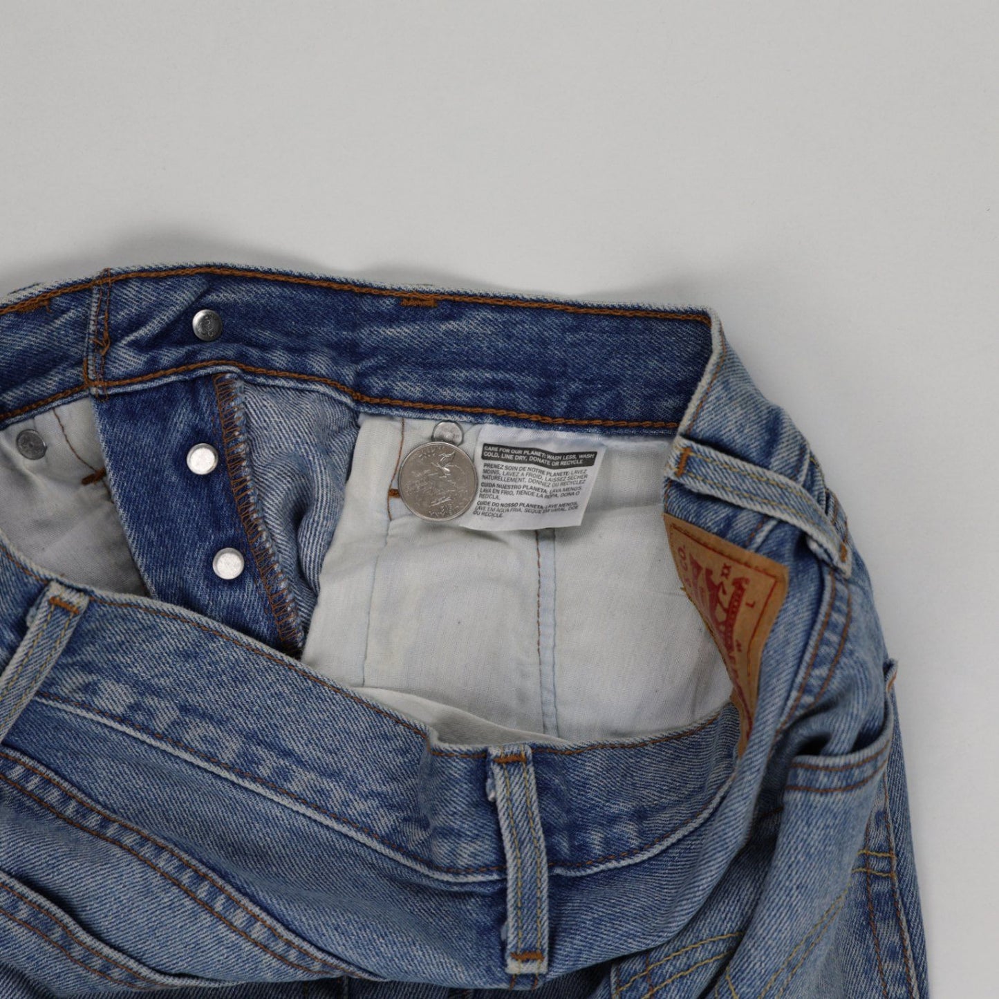 Levi's Vintage 501 High Waisted Distressed Denim Shorts Light Blue W31 Cotton
